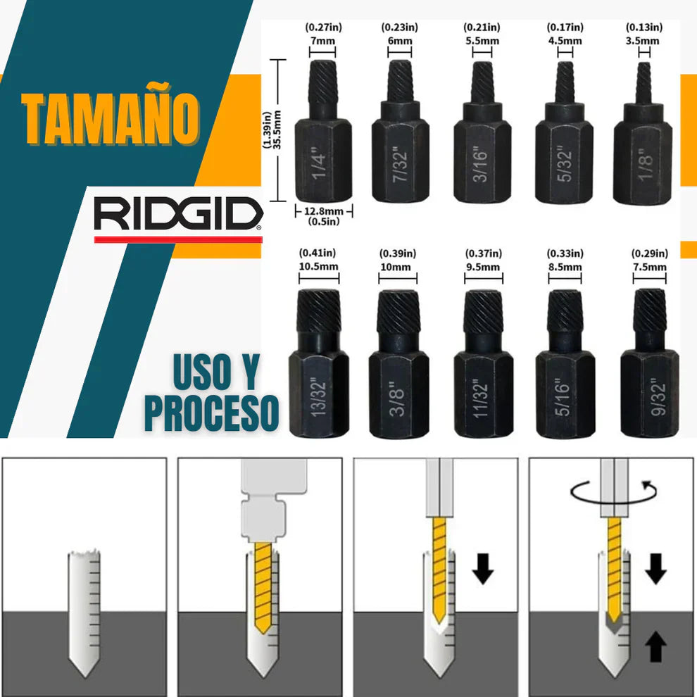 KIT EXTRACTOR DE TORNILLOS 20 PIEZAS + ENVÍO GRATIS Y REGALO 🎁