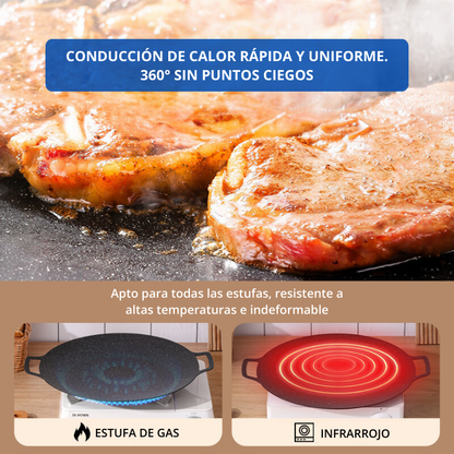 Sartén antiadherente multiusos de 6 capas, se puede utilizar para placas de inducción