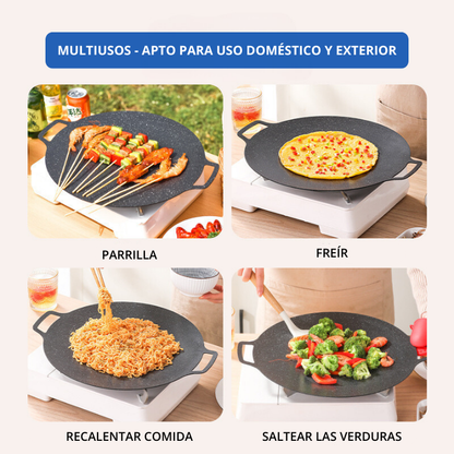 Sartén antiadherente multiusos de 6 capas, se puede utilizar para placas de inducción