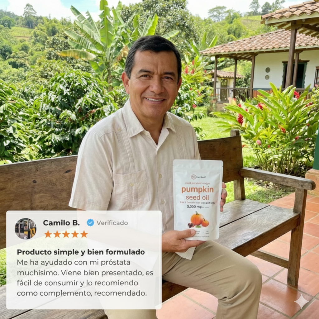 PUMPKING OIL 🎃 Aceite Puro de Semilla de Calabaza - Apoya tu Salud Prostática y fortalece tu cabello desde hoy