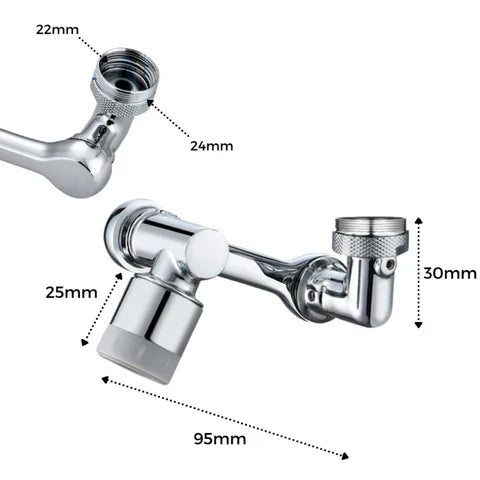 Grifo giratorio universal rotación completa de 1080° - Grifo GiraFácil™ 2x1